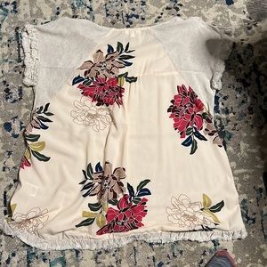 Boho Linen and Floral Top
